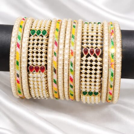 Multi-colour Pearl Bangle Set