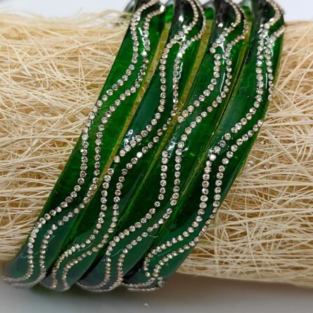 Wave Zircon Glass Bangles